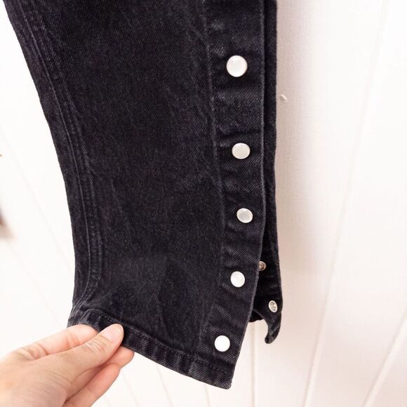 Reformation Kellen Snap Jeans Black Size 27 - Picture 6 of 10